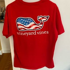 Red American Flag Vineyard Vines T-shirt